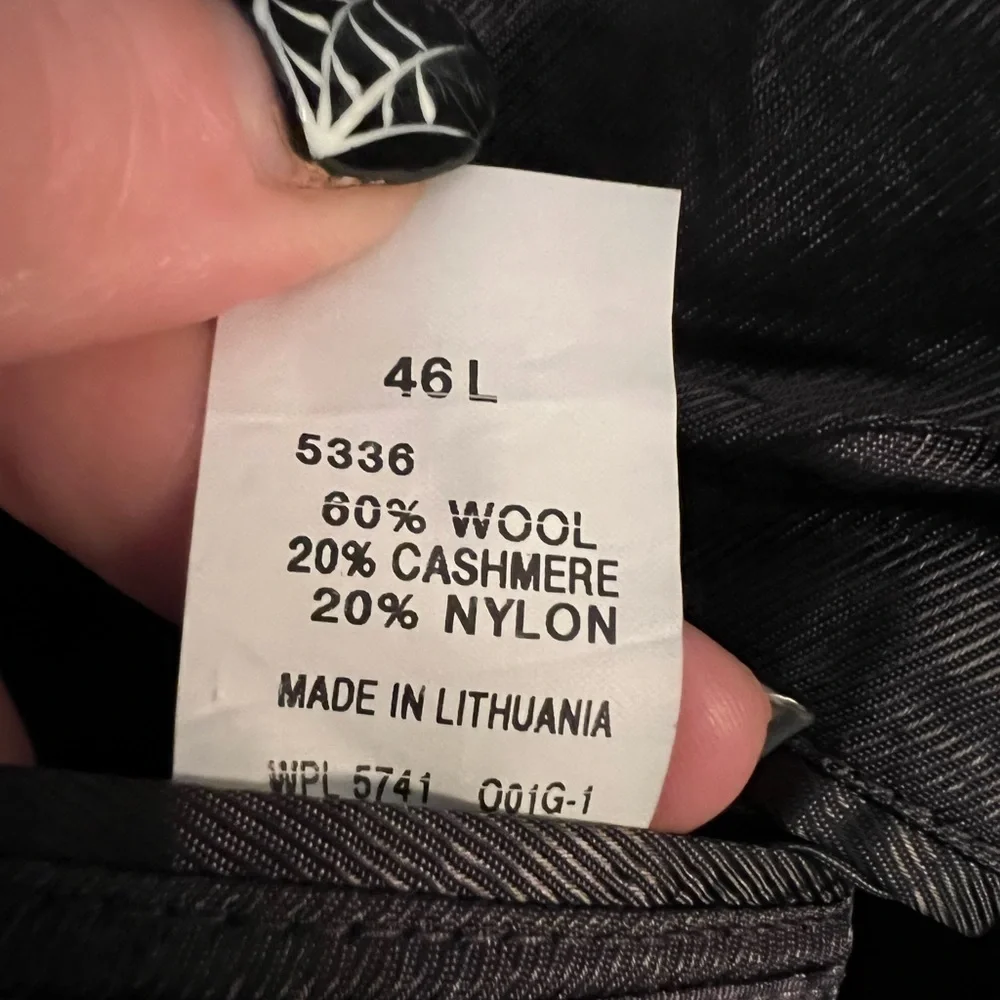 Oscar De La Renta Vintage Black Cashmere Blend Mens Blazer Jacket Size 36 L